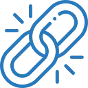 Un icono de cadena que simboliza un enlace web