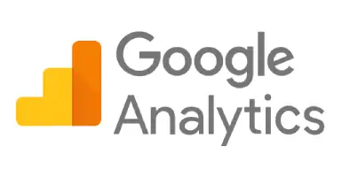 Un logotipo de Google Analytics con el texto "Google Analytics" en gris y una barra naranja en el lado izquierdo