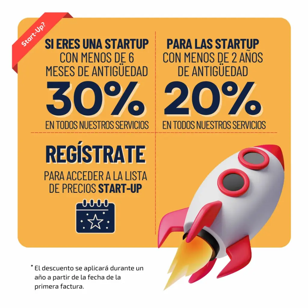 Eres una Start-Up? Tienes un descuento increíble